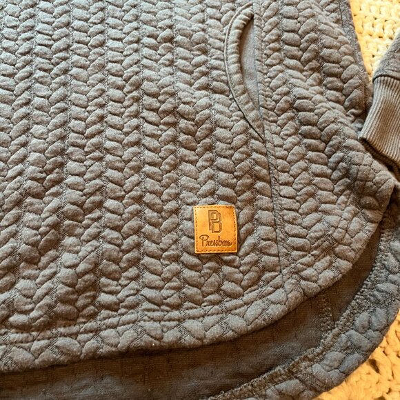 Ladies Pressbox Alabama Quilted Weave Texture Quarter Zip Sweatshirt Size Medium - Picture 4 of 7